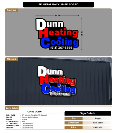 CUSTOM MOCKUP SIGN FOR Corie Dunn