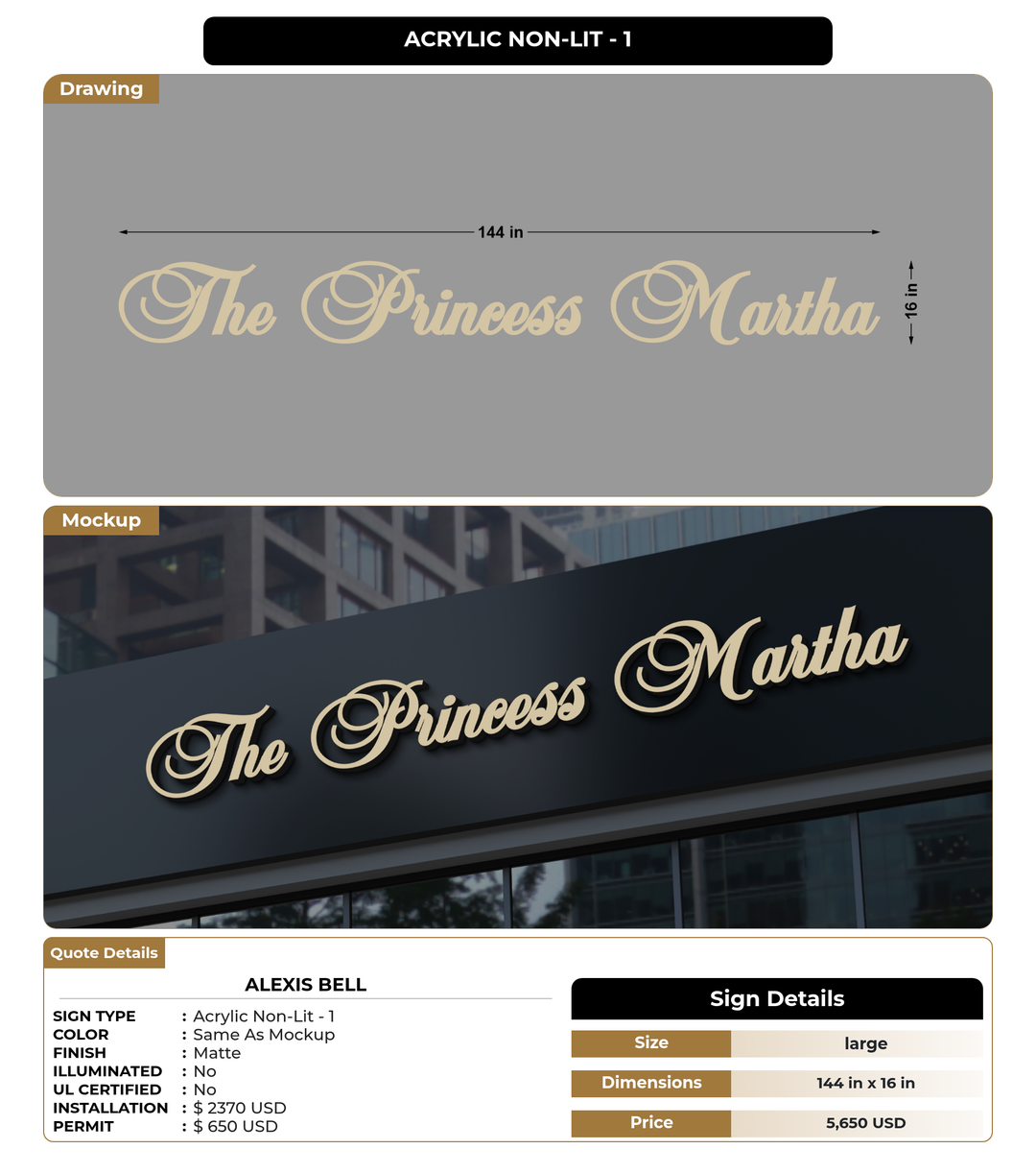 CUSTOM MOCKUP SIGN FOR ALEXIS BELL