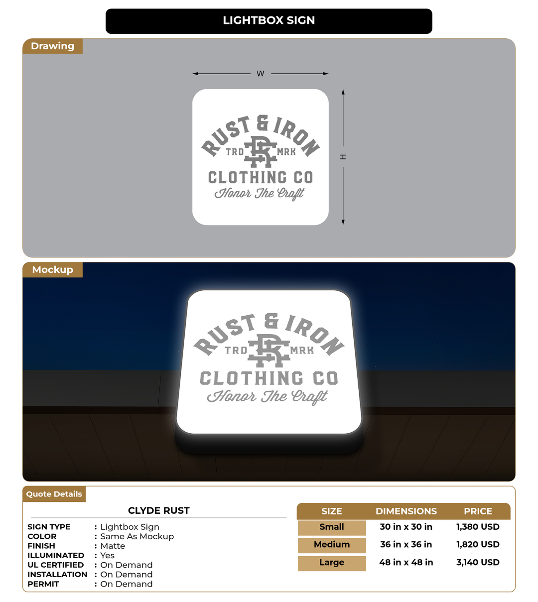 CUSTOM MOCKUP SIGN FOR Clyde Rust