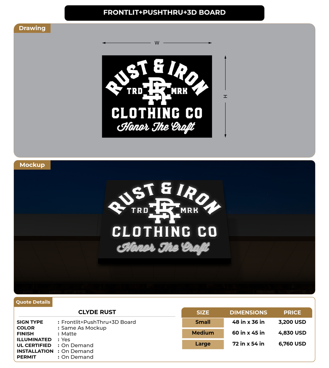 CUSTOM MOCKUP SIGN FOR Clyde Rust