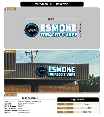 CUSTOM MOCKUP SIGN FOR Mike barahmeh
