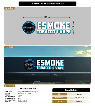 CUSTOM MOCKUP SIGN FOR Mike barahmeh