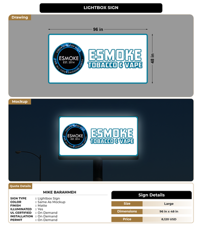 CUSTOM MOCKUP SIGN FOR Mike barahmeh