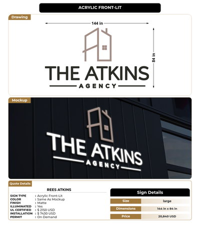 CUSTOM MOCKUP SIGN FOR Rees Atkins