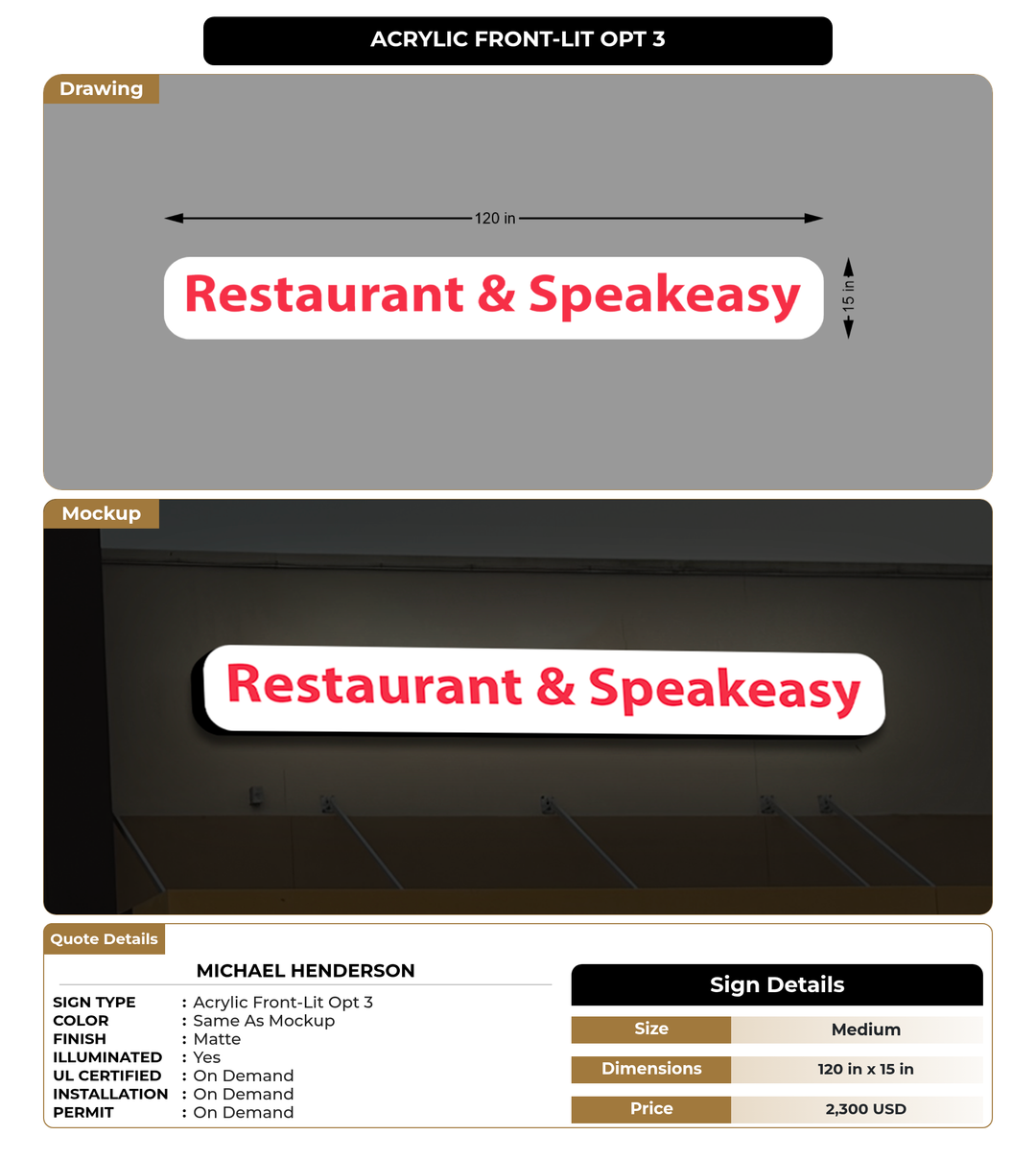 CUSTOM MOCKUP SIGN FOR Michael Henderson