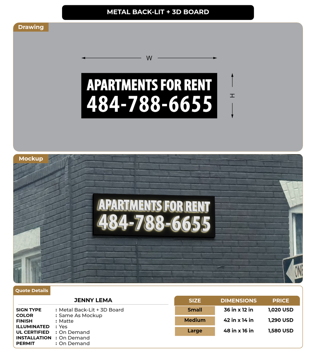 CUSTOM MOCKUP SIGN FOR Jenny Lema
