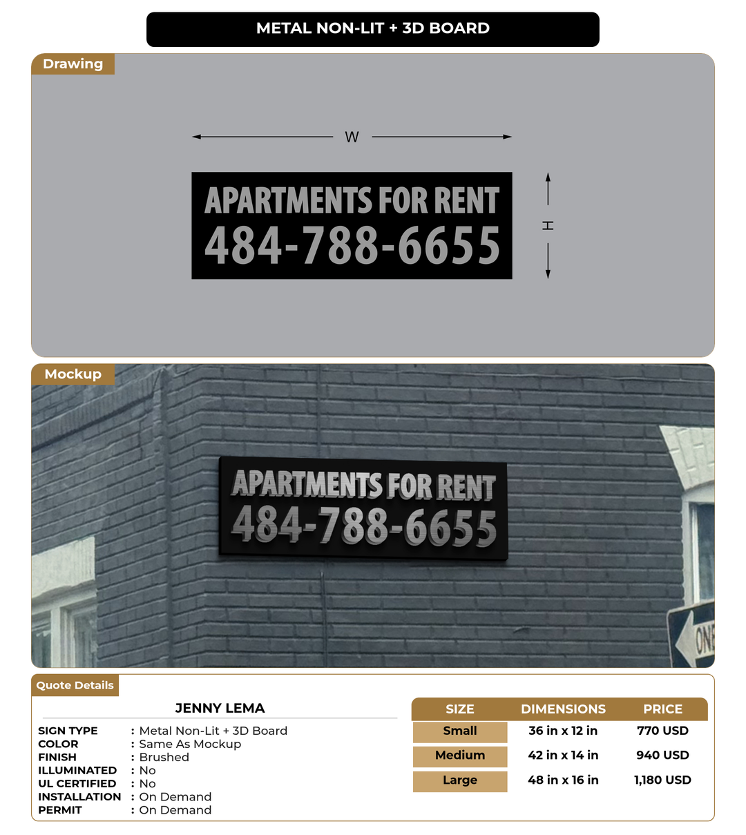 CUSTOM MOCKUP SIGN FOR Jenny Lema