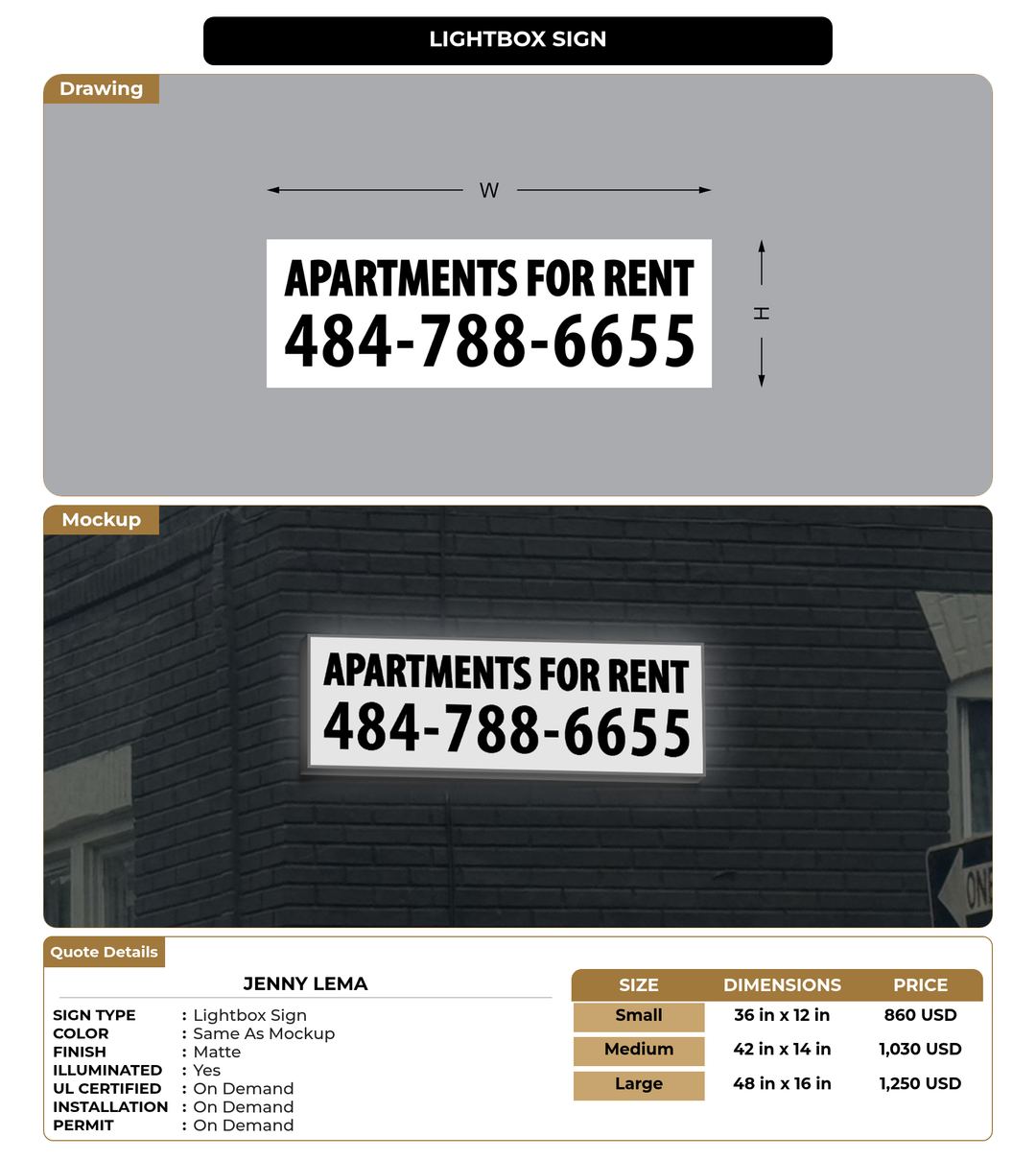 CUSTOM MOCKUP SIGN FOR Jenny Lema