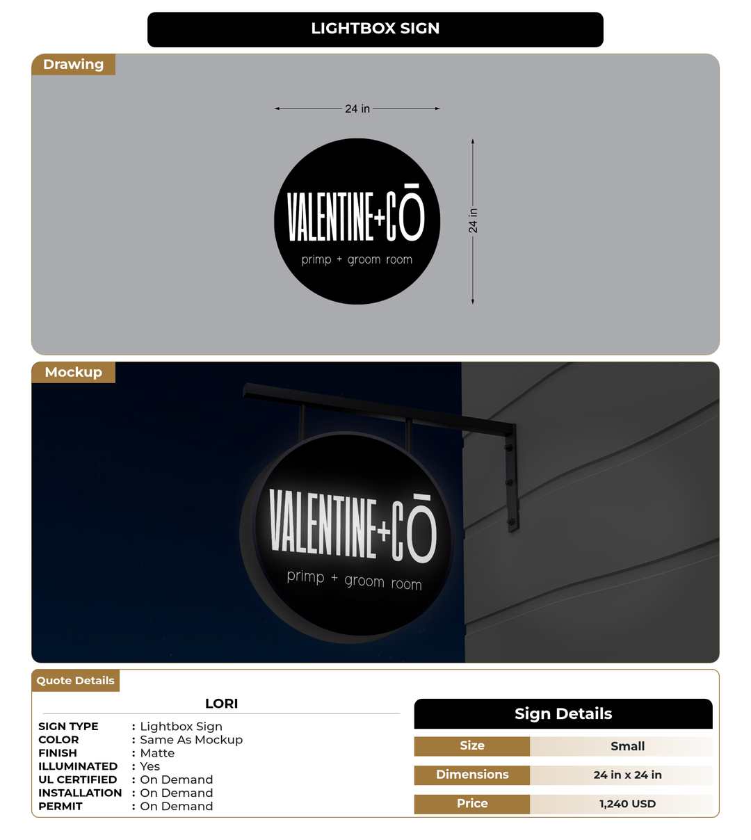 CUSTOM MOCKUP SIGN FOR Lori