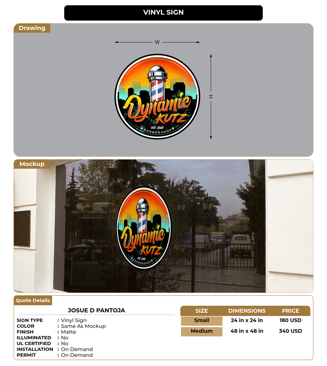 CUSTOM MOCKUP SIGN FOR Josue D Pantoja