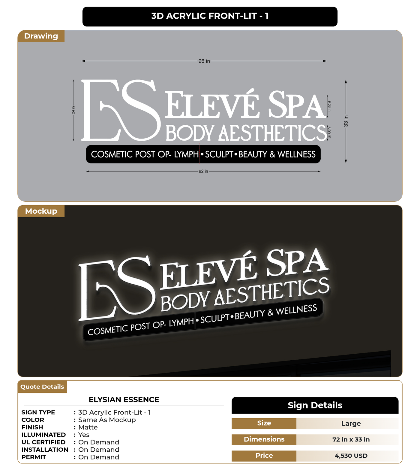 CUSTOM MOCKUP SIGN FOR Elysian  Essence