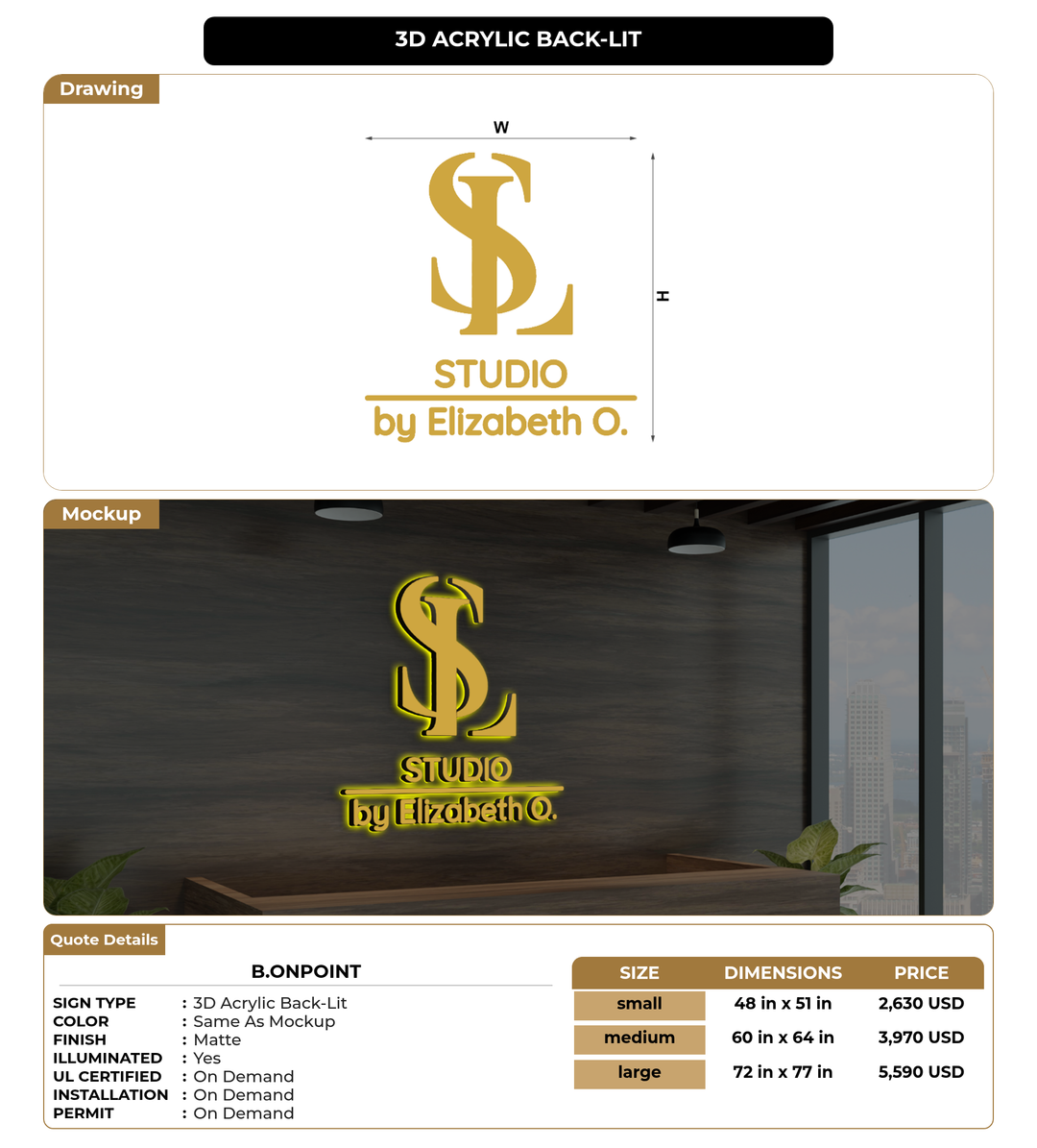 CUSTOM MOCKUP SIGN FOR B.ONPOINT