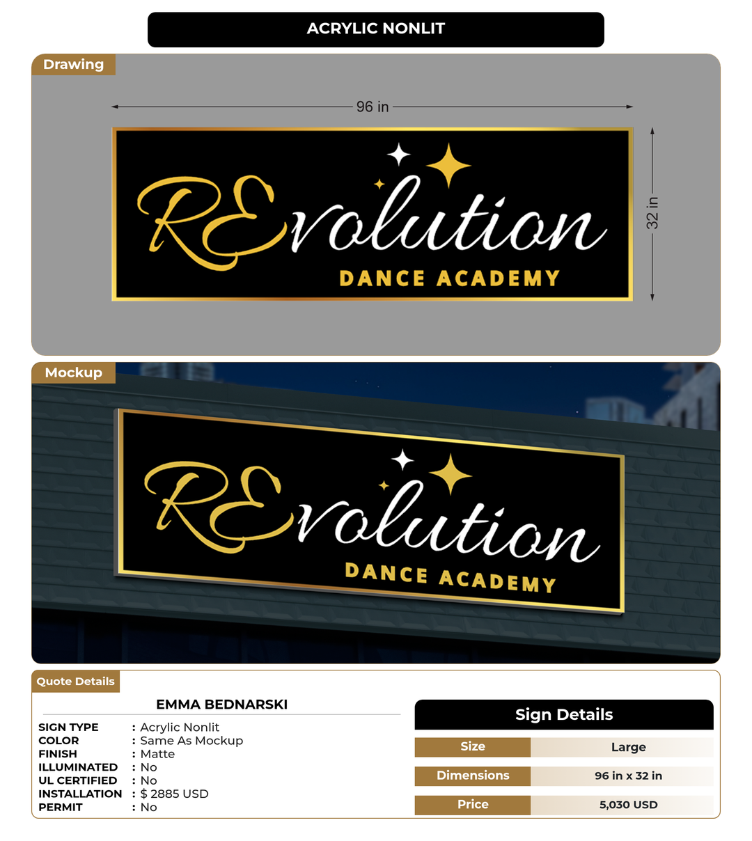 CUSTOM MOCKUP SIGN FOR Emma Bednarski