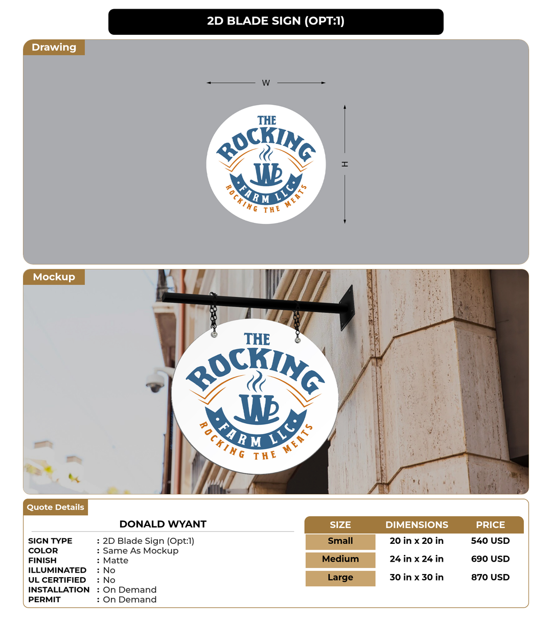 CUSTOM MOCKUP SIGN FOR Donald Wyant