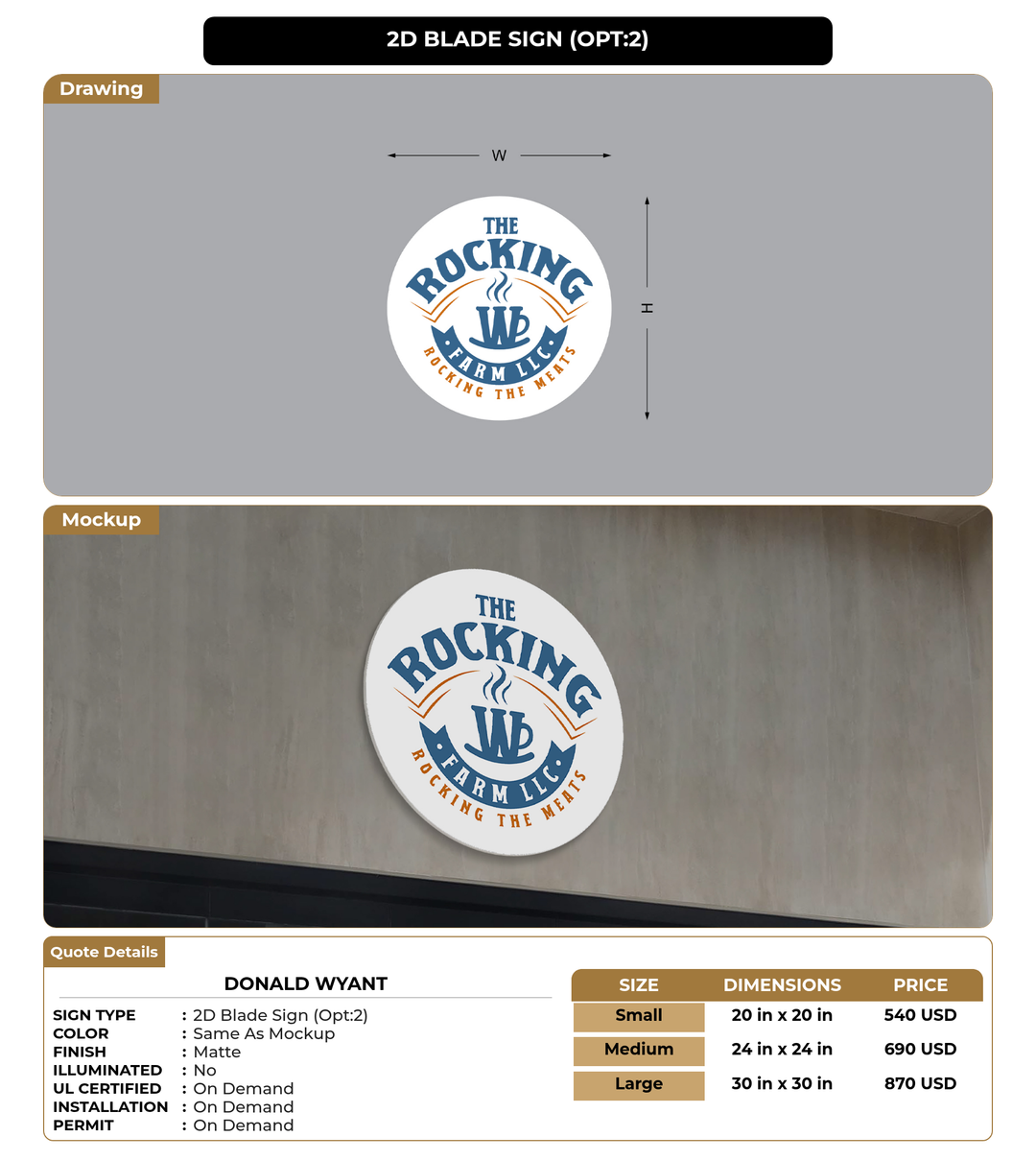 CUSTOM MOCKUP SIGN FOR Donald Wyant