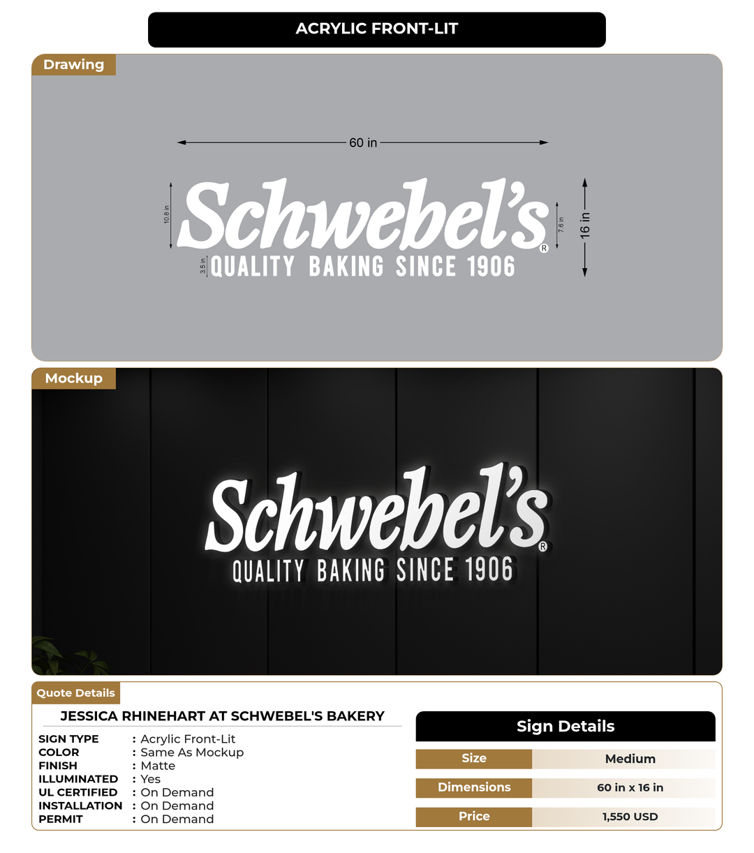 CUSTOM MOCKUP SIGN FOR Jessica Rhinehart at Schwebel&