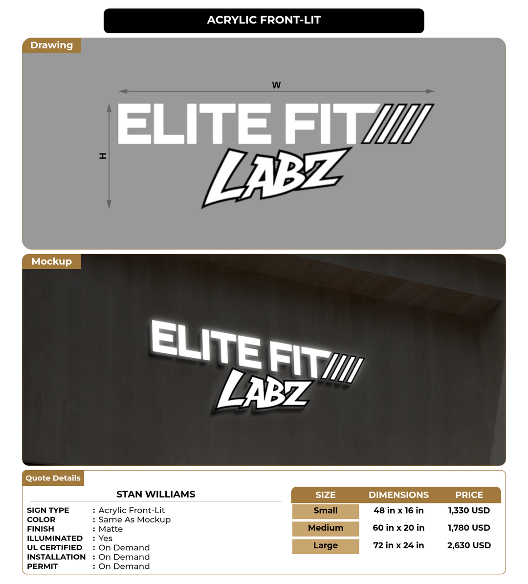 CUSTOM MOCKUP SIGN FOR Stan Williams