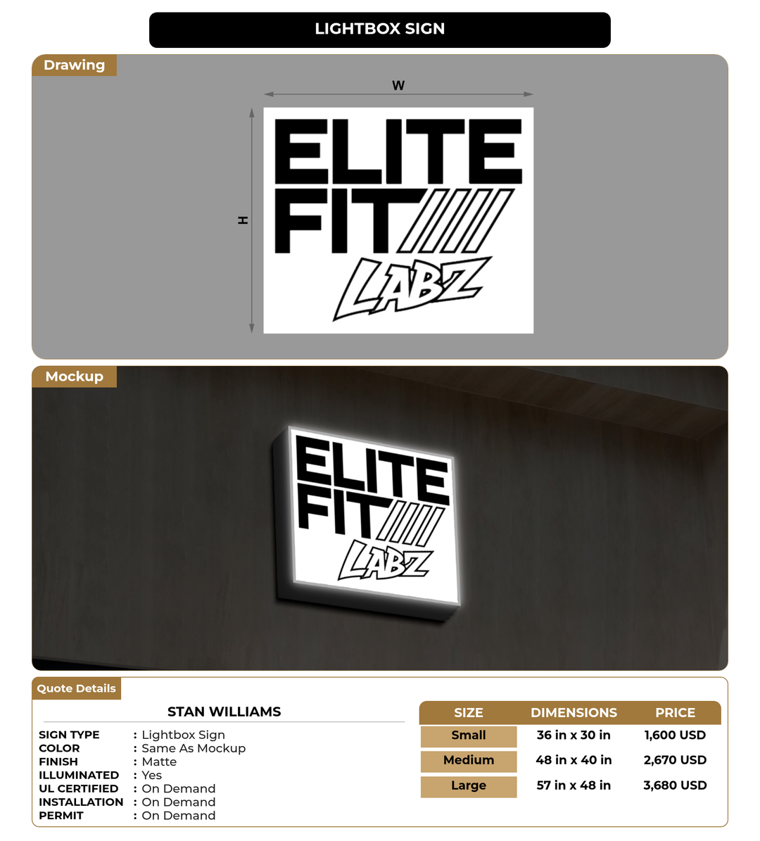 CUSTOM MOCKUP SIGN FOR Stan Williams