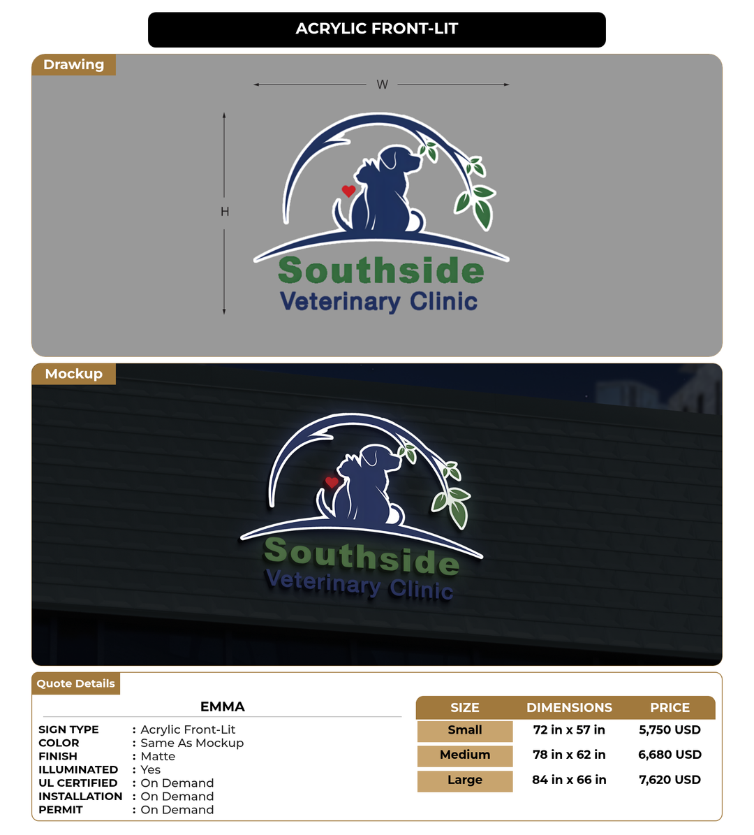 CUSTOM MOCKUP SIGN FOR Emma