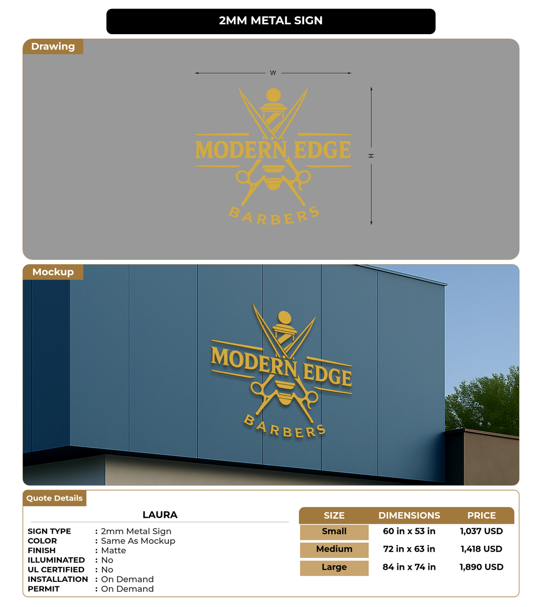 CUSTOM MOCKUP SIGN FOR Laura