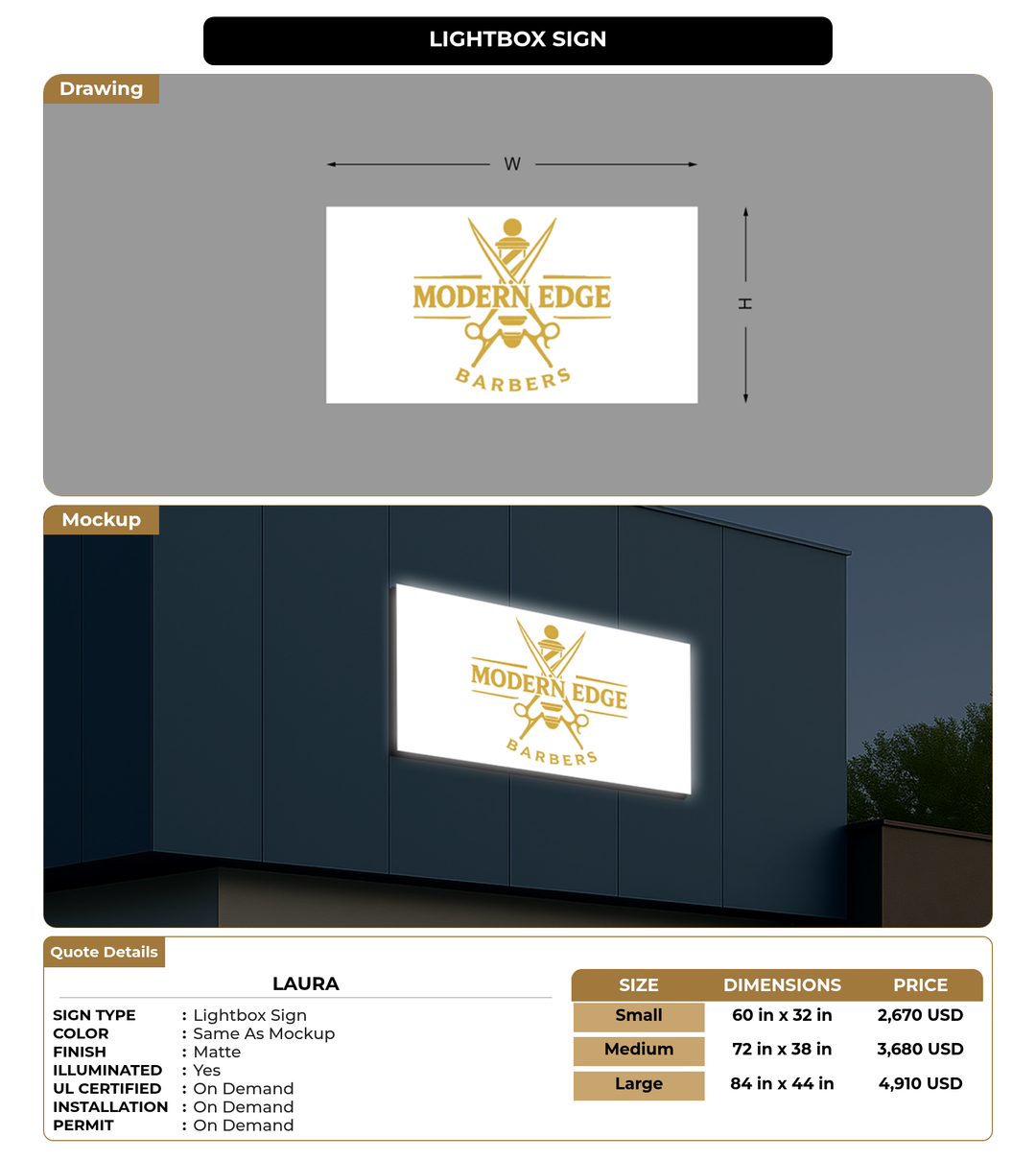 CUSTOM MOCKUP SIGN FOR Laura