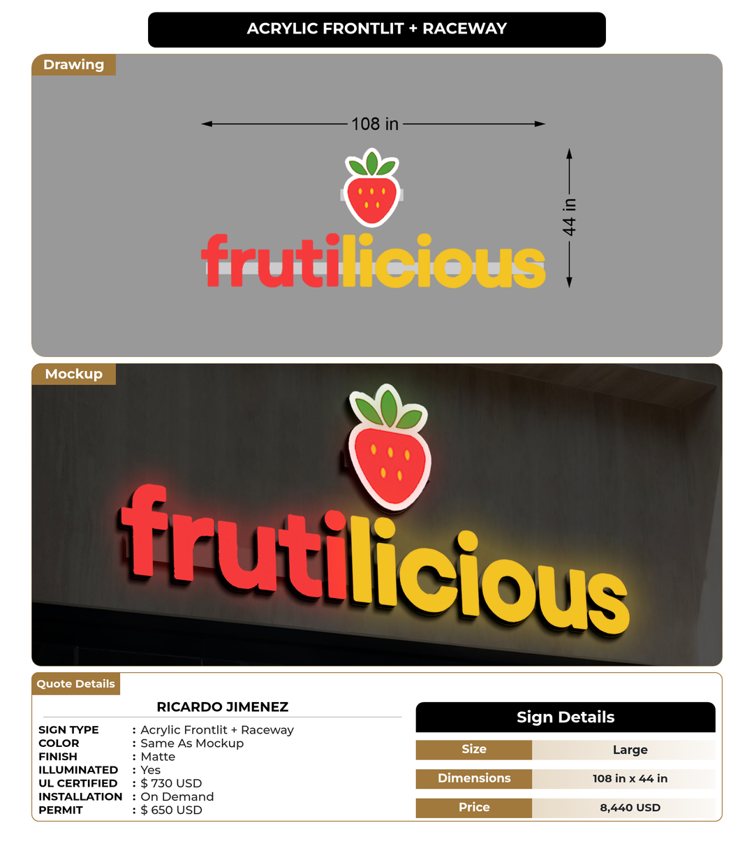 CUSTOM MOCKUP SIGN FOR Ricardo Jimenez