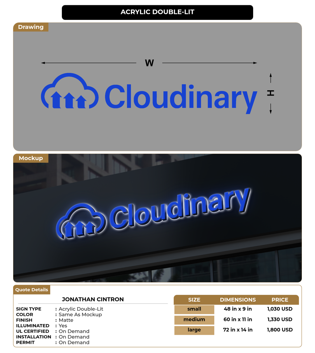 CUSTOM MOCKUP SIGN FOR Jonathan cintron