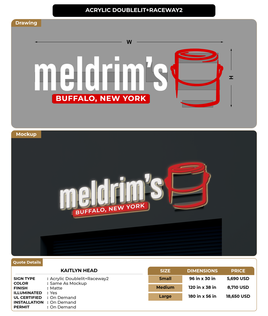 CUSTOM MOCKUP SIGN FOR Kaitlyn Head