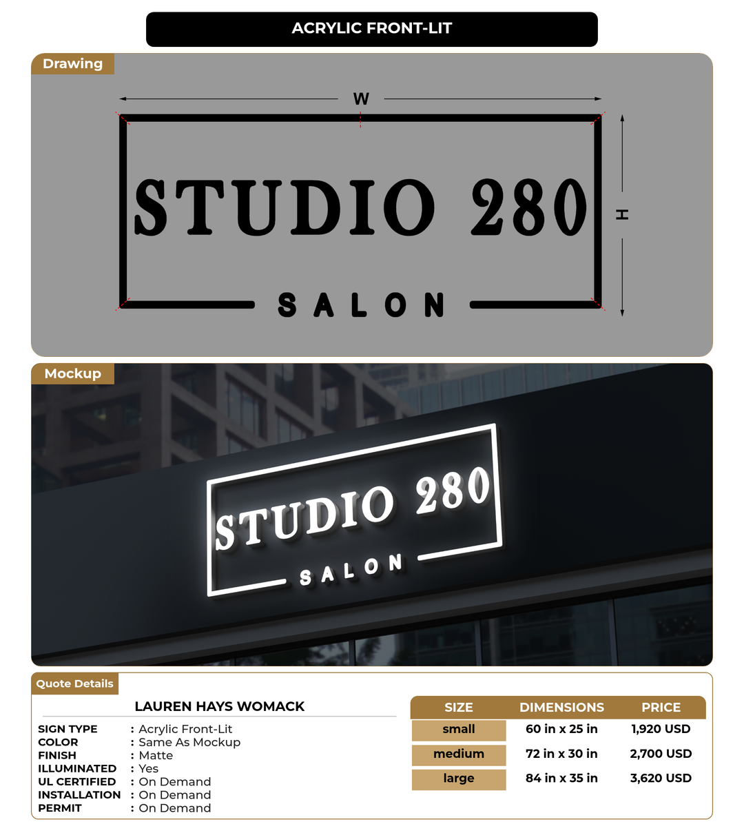 CUSTOM MOCKUP SIGN FOR Lauren Hays Womack