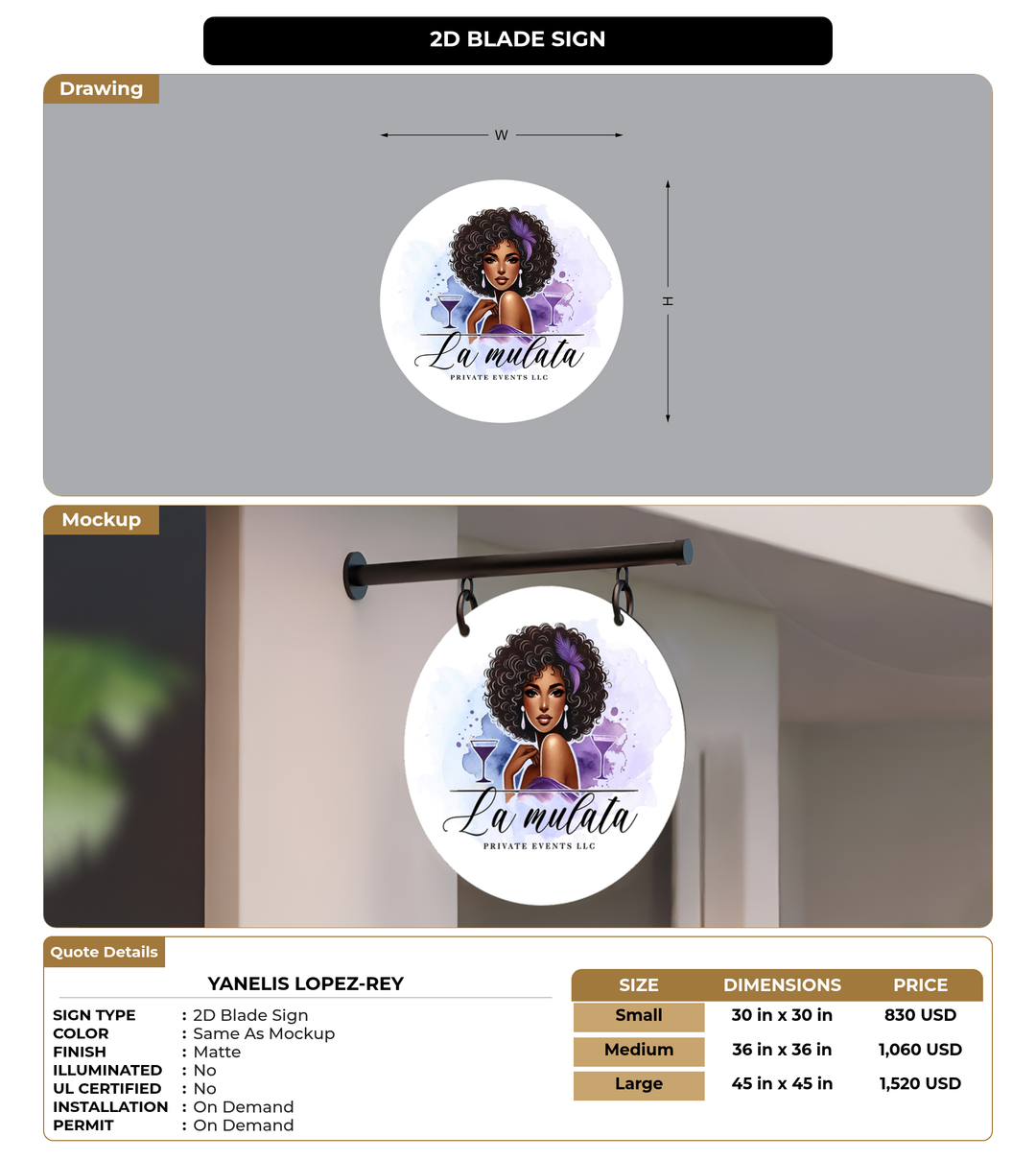 CUSTOM MOCKUP SIGN FOR Yanelis Lopez-rey