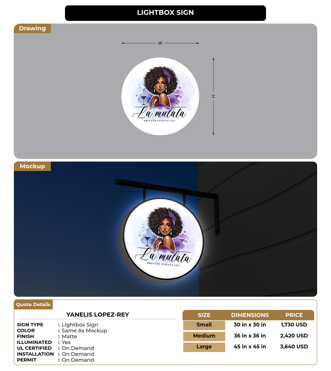 CUSTOM MOCKUP SIGN FOR Yanelis Lopez-rey