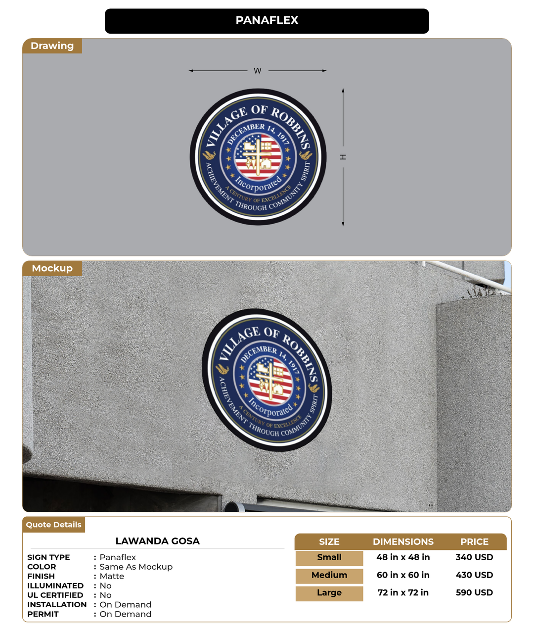 CUSTOM MOCKUP SIGN FOR lawanda Gosa