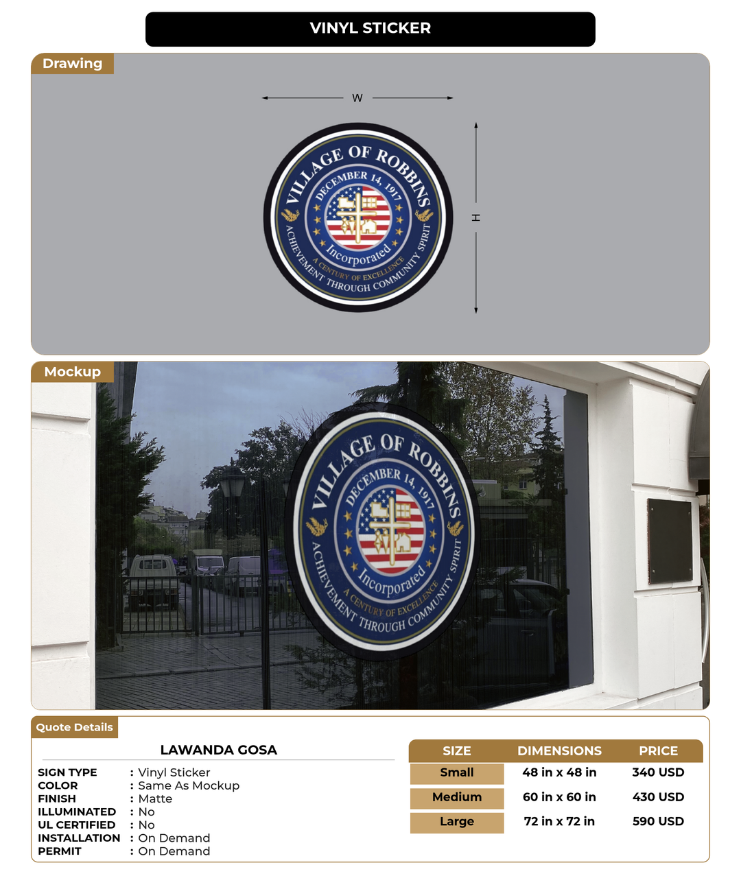 CUSTOM MOCKUP SIGN FOR lawanda Gosa