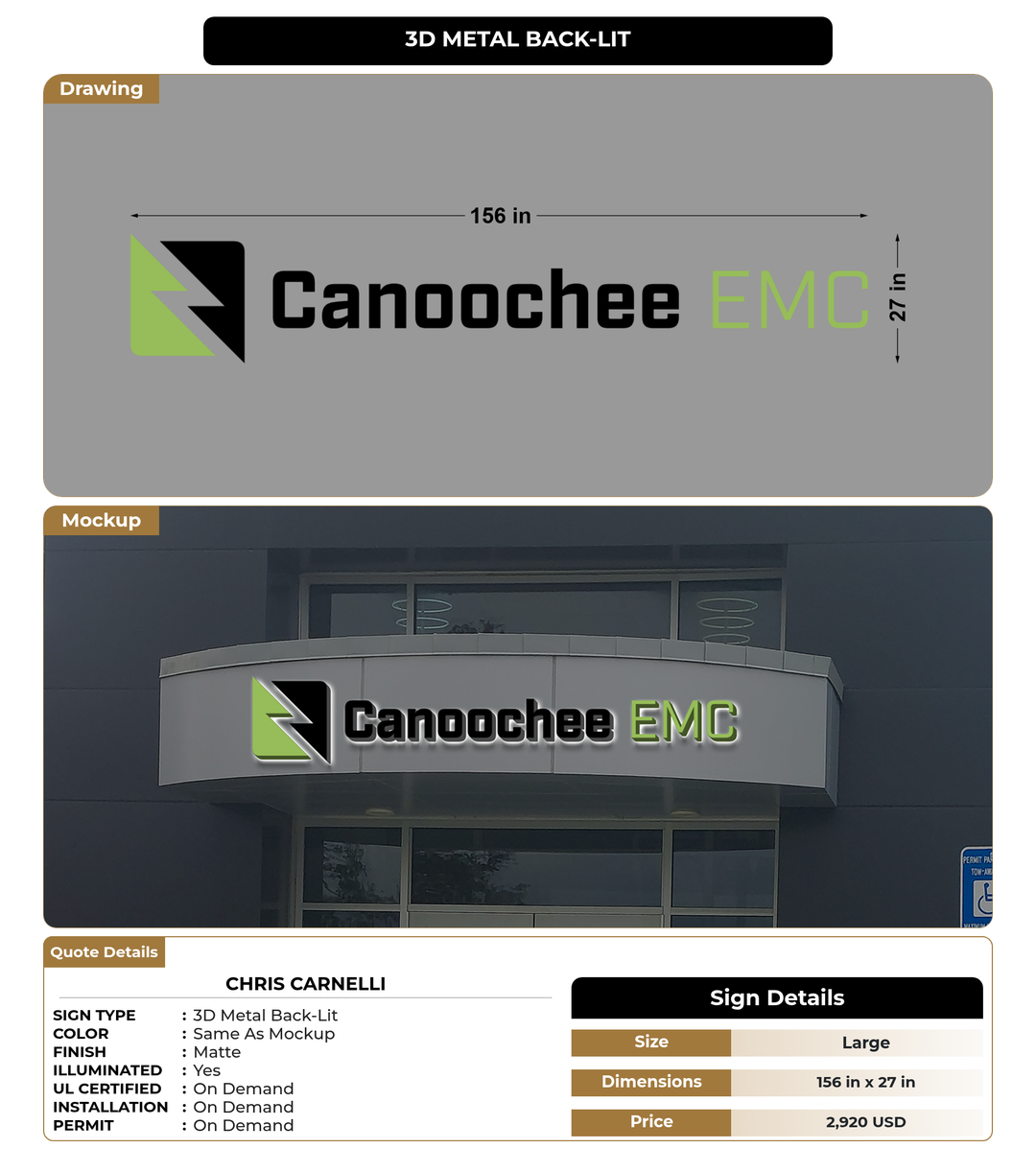 CUSTOM MOCKUP SIGN FOR chris carnelli