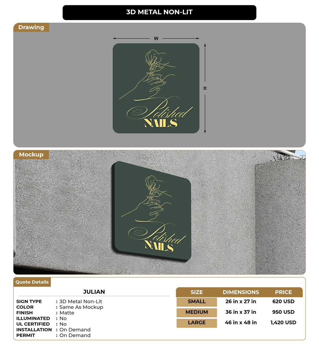 CUSTOM MOCKUP SIGN FOR Julian