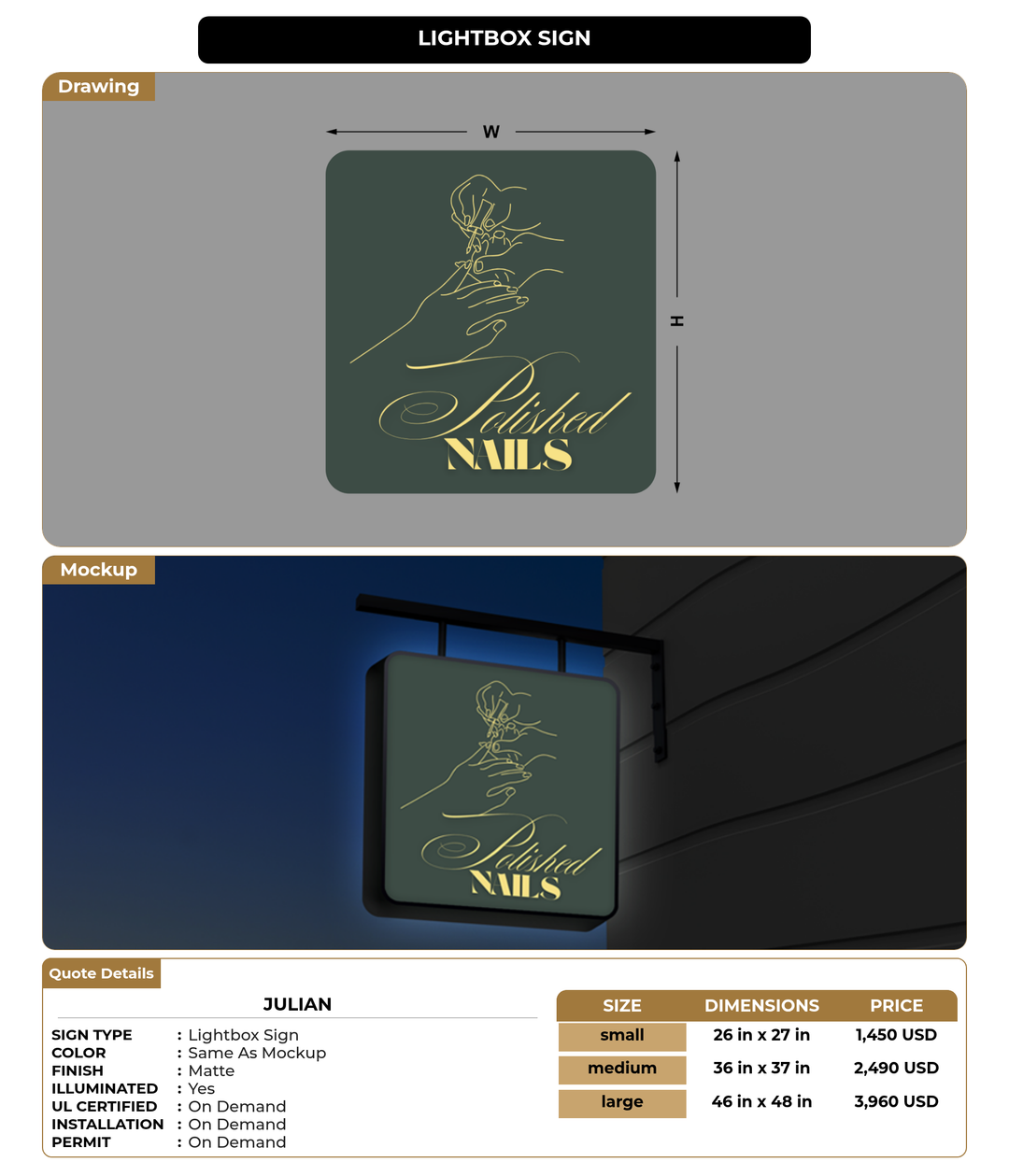 CUSTOM MOCKUP SIGN FOR Julian