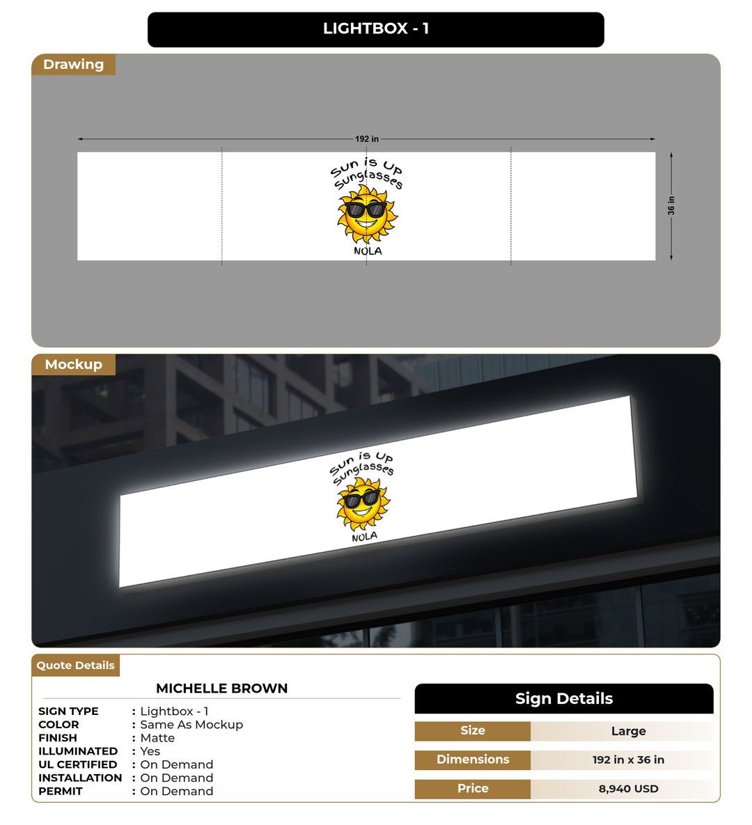 CUSTOM MOCKUP SIGN FOR Michelle Brown
