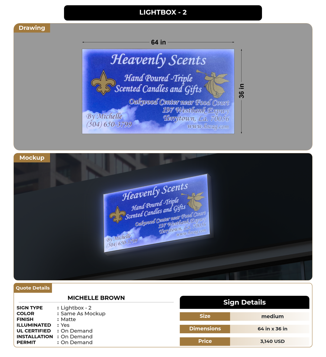 CUSTOM MOCKUP SIGN FOR Michelle Brown