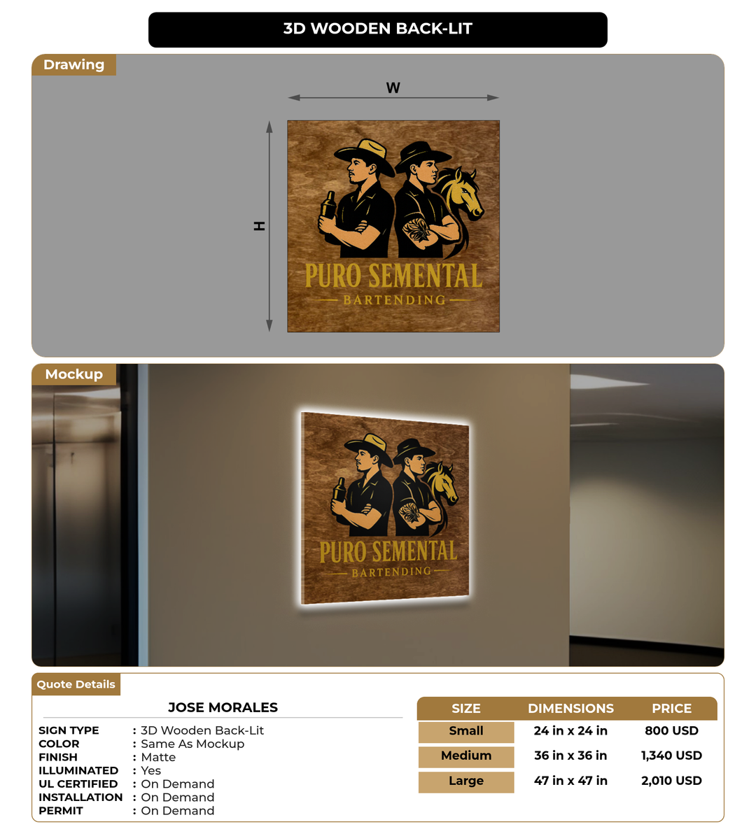 CUSTOM MOCKUP SIGN FOR Jose Morales