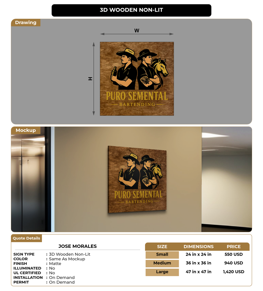 CUSTOM MOCKUP SIGN FOR Jose Morales