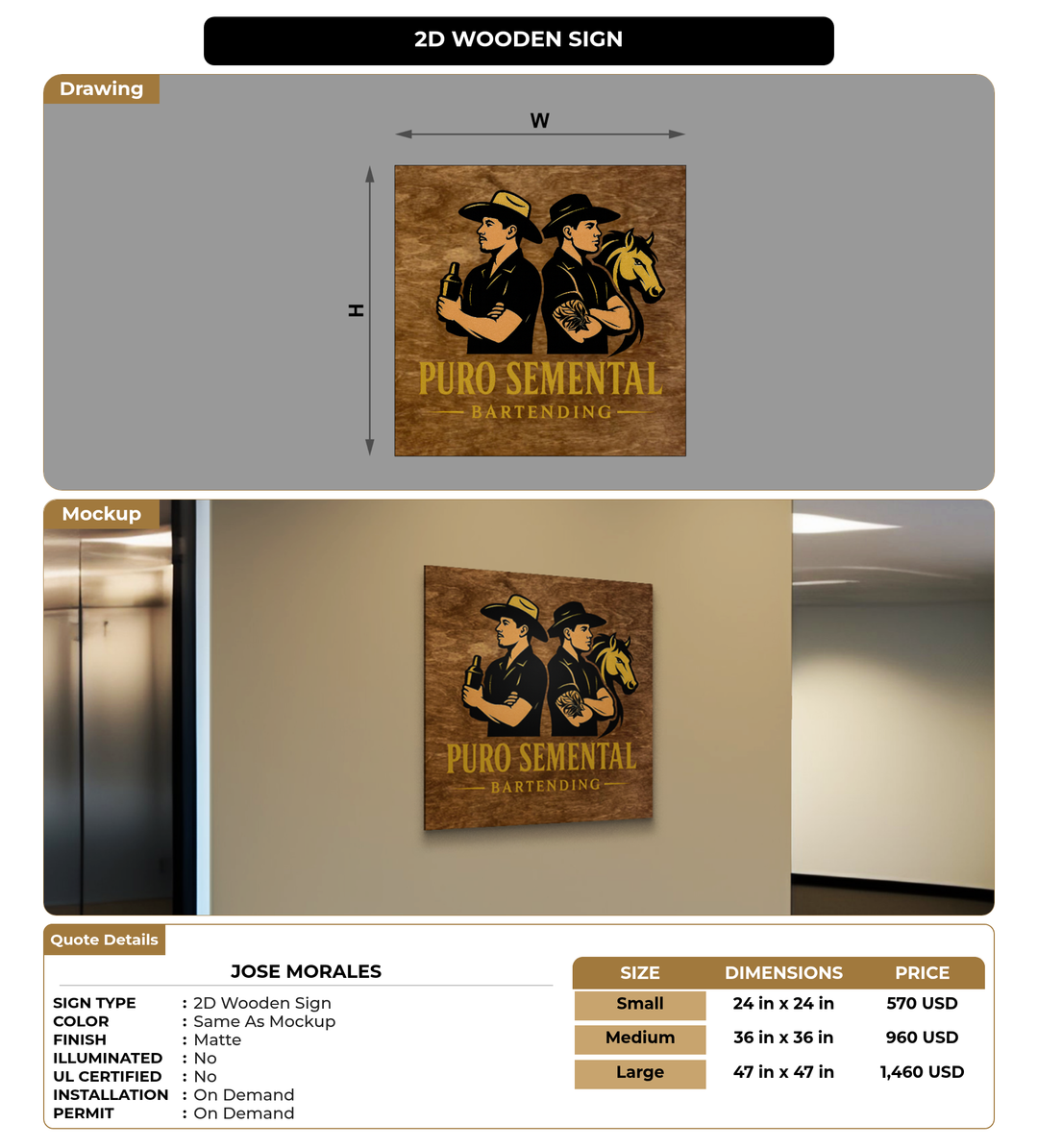 CUSTOM MOCKUP SIGN FOR Jose Morales