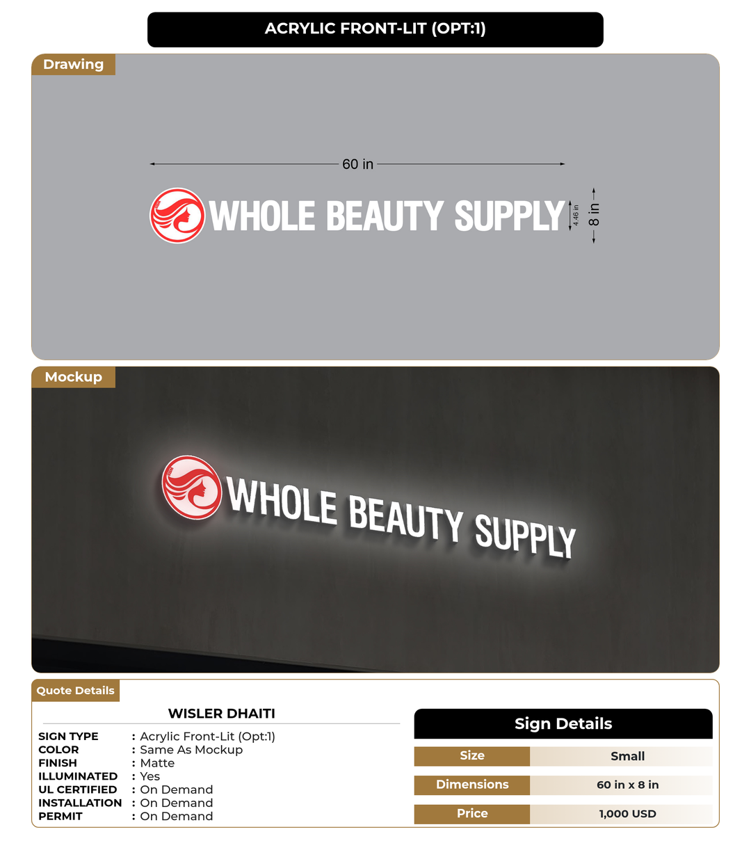 CUSTOM MOCKUP SIGN FOR Wisler DHaiti