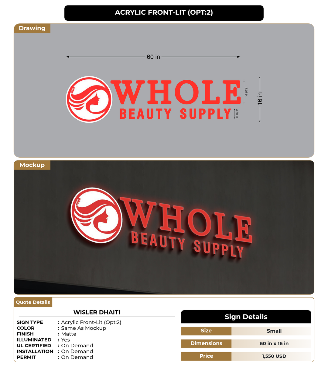 CUSTOM MOCKUP SIGN FOR Wisler DHaiti