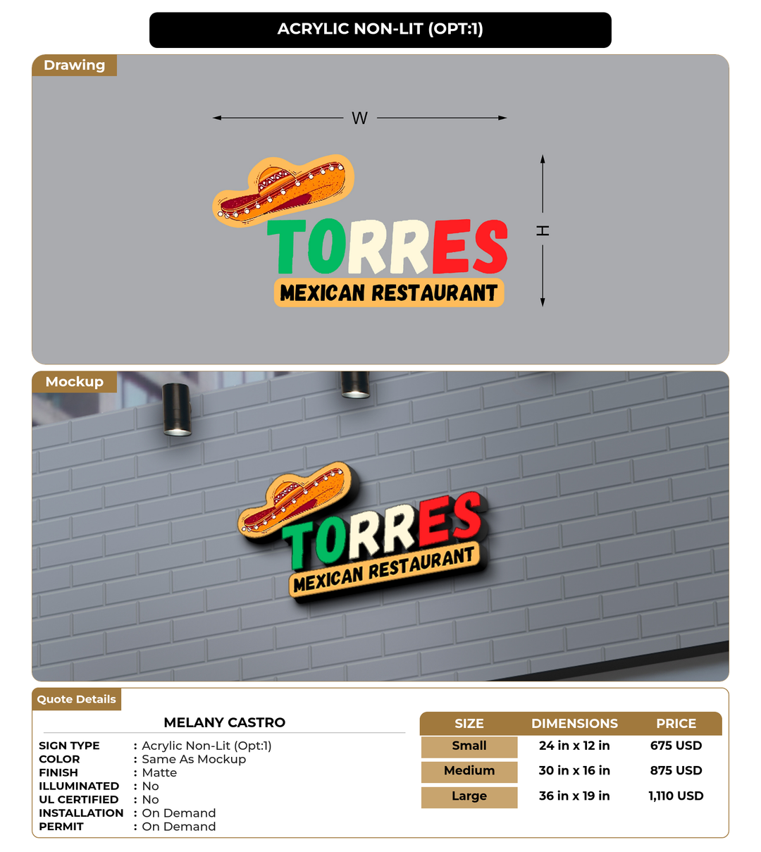 CUSTOM MOCKUP SIGN FOR Melany Castro