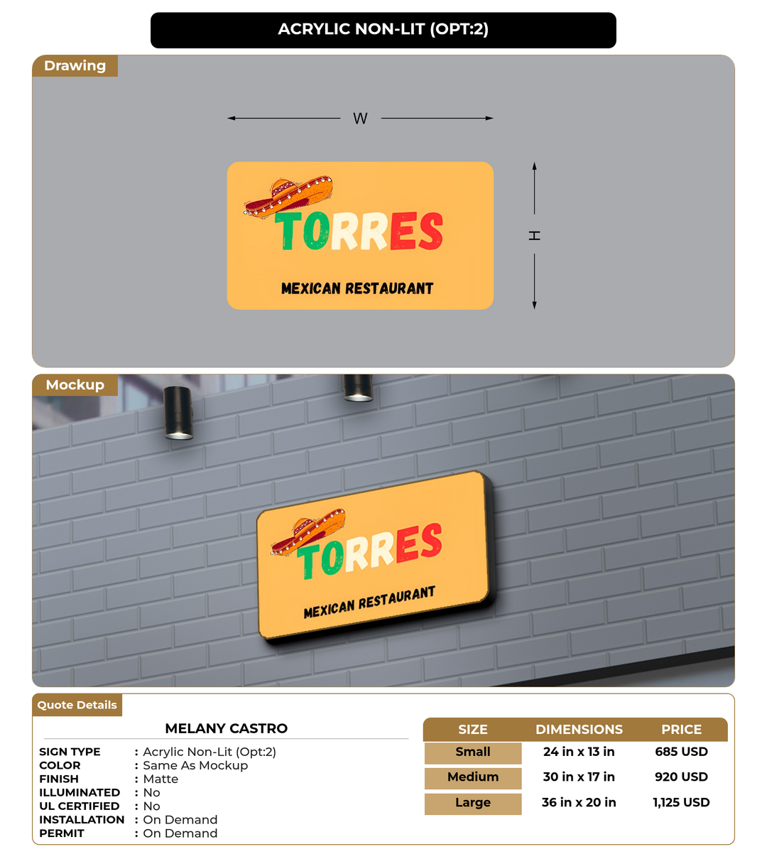 CUSTOM MOCKUP SIGN FOR Melany Castro