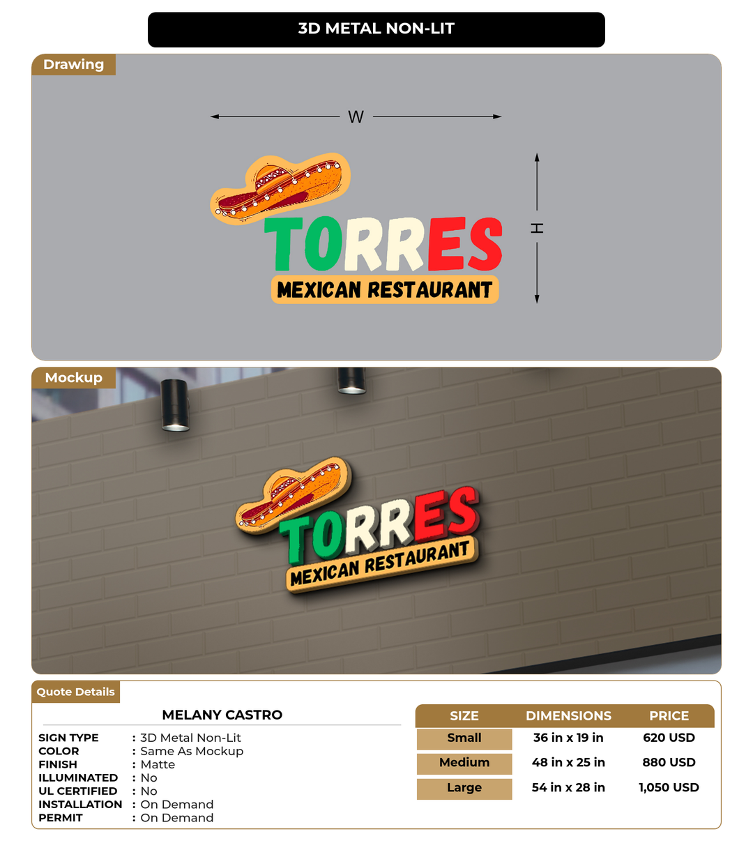 CUSTOM MOCKUP SIGN FOR Melany Castro