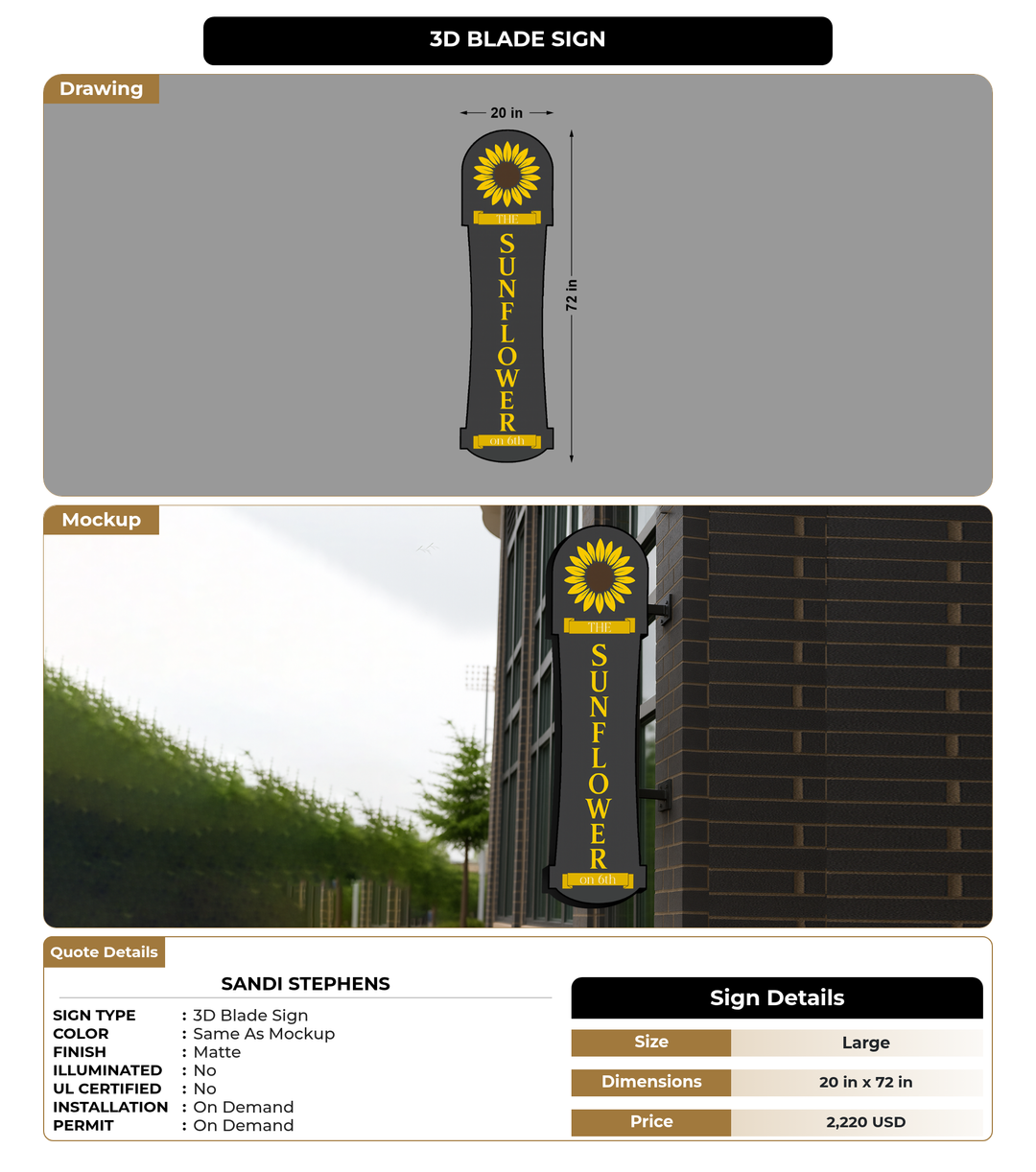 CUSTOM MOCKUP SIGN FOR Sandi Stephens