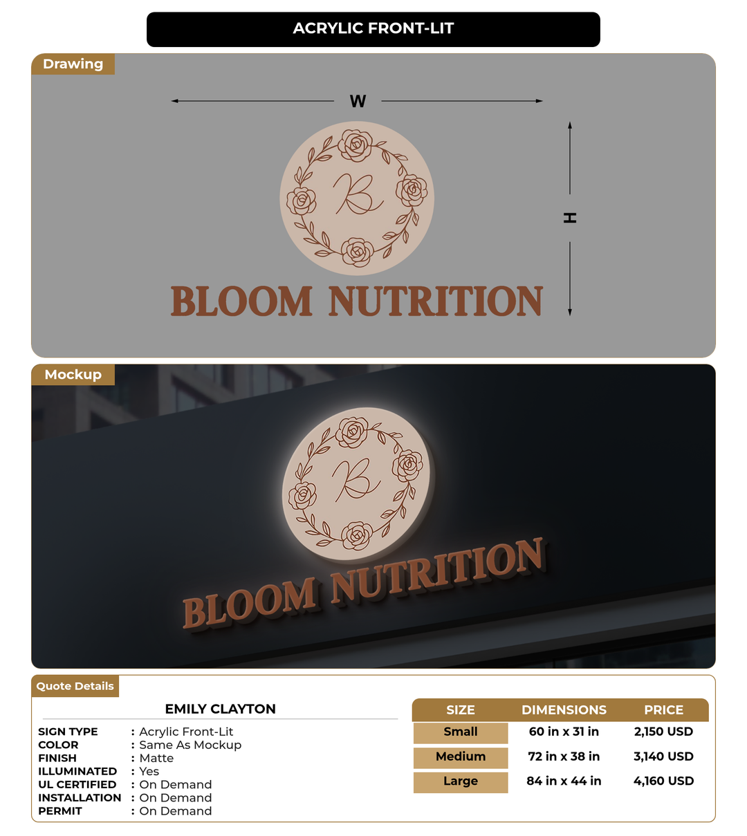 CUSTOM MOCKUP SIGN FOR Emily Clayton