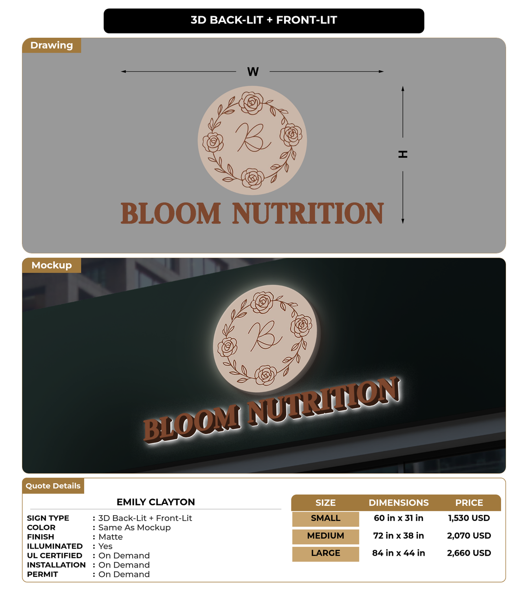 CUSTOM MOCKUP SIGN FOR Emily Clayton