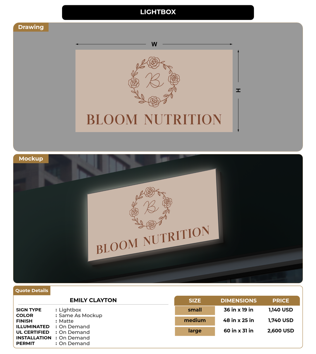 CUSTOM MOCKUP SIGN FOR Emily Clayton